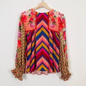 Anthropologie Bl-Nk London Eclectic Peasant Blouse XS